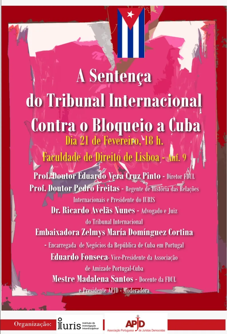 Conferência - A sentença do Tribunal Internacional contra o Bloqueio a Cuba